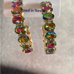 Round Earrings with multicolored stones​​​​​​​